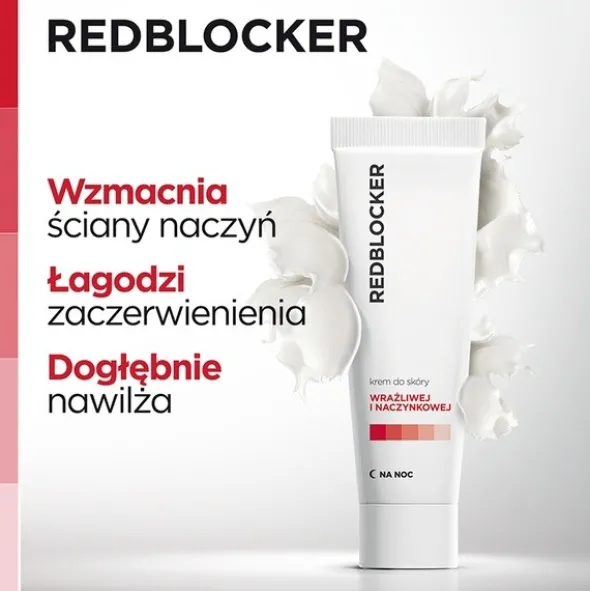 RedBlocker, krem do skóry wrażliwej i naczynkowej, na noc, 50 ml
