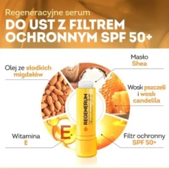 Regenerum, regeneracyjne serum do ust SPF50+, sztyft, 1 szt.