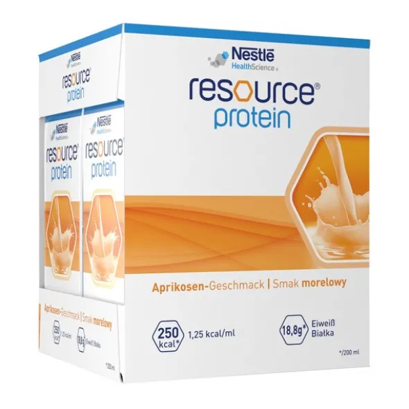 Resource Protein, płyn o smaku morelowym, 4 x 200 ml