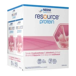 Resource Protein, płyn o smaku truskawkowym, 4 x 200 ml