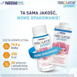 Resource Protein, płyn o smaku truskawkowym, 4 x 200 ml