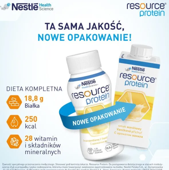 Resource Protein, płyn o smaku waniliowym, 4 x 200 ml