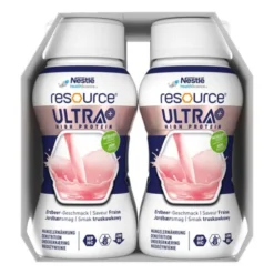 Resource Ultra+, płyn, smak truskawkowy, 125 ml x 4