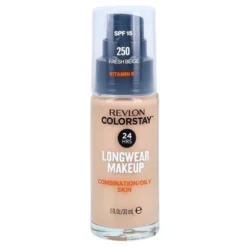 Revlon Colorstay Longwear Makeup SPF 15, podkład z pompką dla skóry tłustej i mieszanej, 250 Fresh Beige, 30 ml