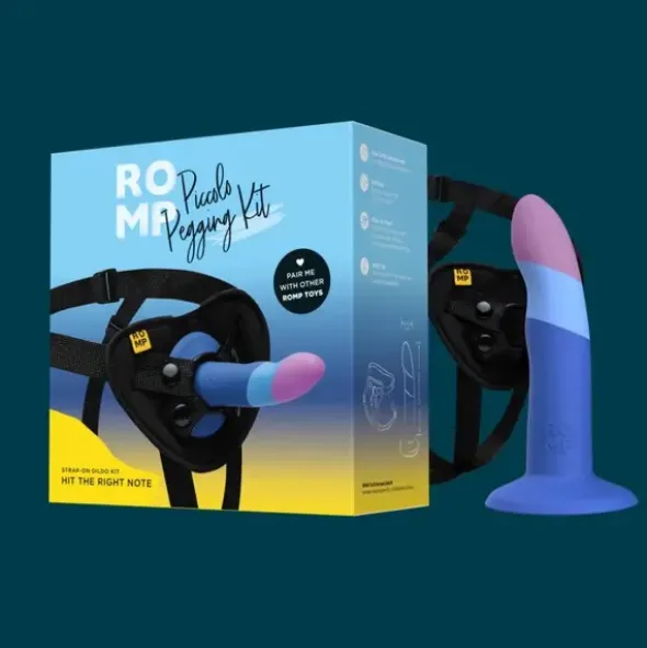 Romp Dildo Piccolo Pegging Kit, dildo z uprzężą strap-on, 1 szt.