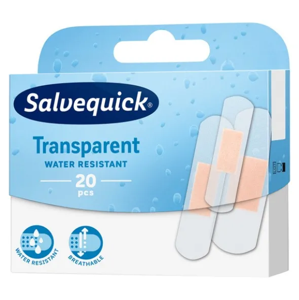 Salvequick Transparent, plastry transparentne, miks, 20 szt.