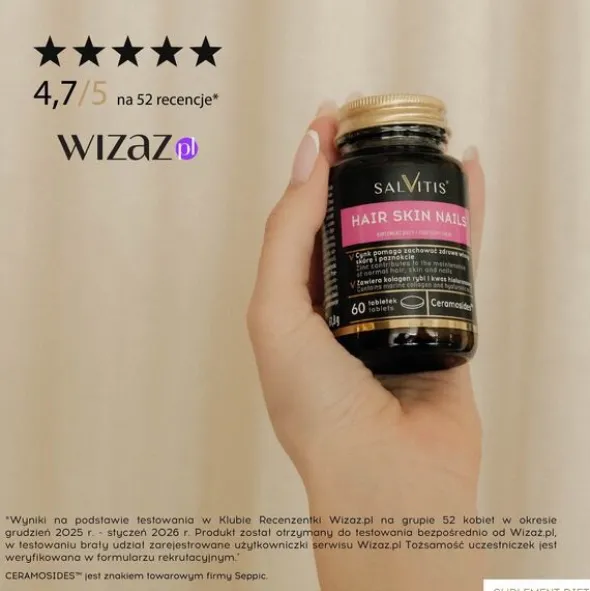 Salvitis Hair Skin Nails (Włosy Skóra Paznokcie), tabletki powlekane, 60 szt.