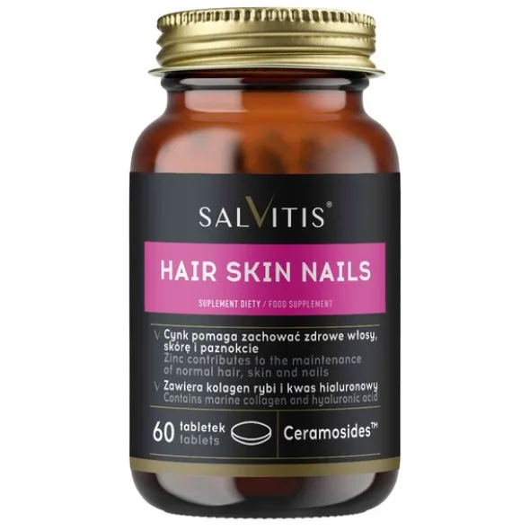 Salvitis Hair Skin Nails (Włosy Skóra Paznokcie), tabletki powlekane, 60 szt.