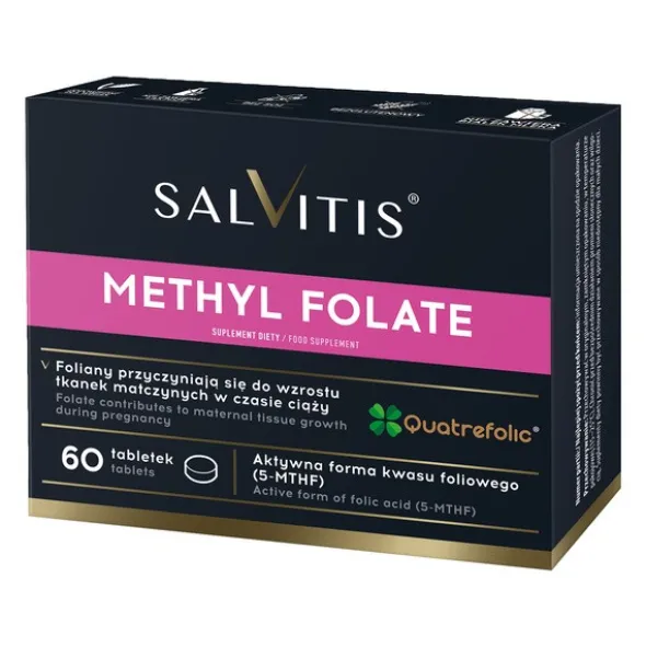 Salvitis Methyl Folate (Folian metylu), tabletki powlekane, 60 szt.