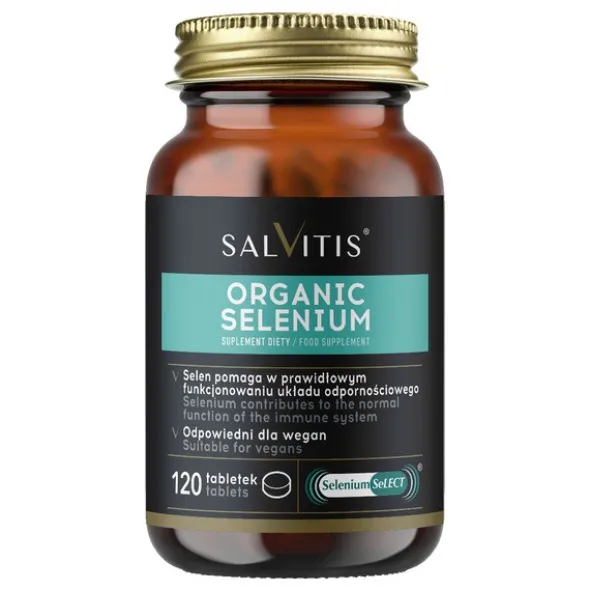Salvitis Organic Selenium (Selen organiczny), tabletki powlekane, 120 szt.