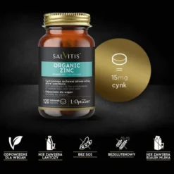 Salvitis Organic Zinc (Cynk organiczny), tabletki powlekane, 120 szt.
