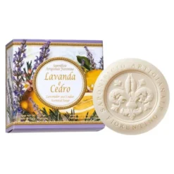 Saponificio Artigianale Fiorentino, naturalne mydło w ozdobnym pudełku, lawenda z cedrem, 100 g