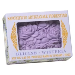 Saponificio Artigianale Fiorentino, naturalne mydło w pudełku z okienkiem, glicynia, 125 g