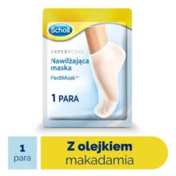 Scholl PediMask, Nawilżająca maska z olejkiem makadamia, 1 para (skarpetki)