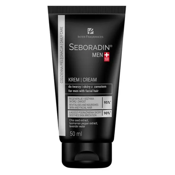 Seboradin Men, krem do twarzy i skóry z zarostem, 50 ml