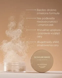 Sensum Mare Algotone, transparentny puder sypki o matowym wykończeniu, 10 g