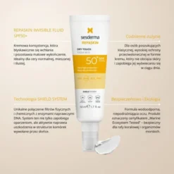 Sesderma Repaskin Dry Touch SPF50+, krem przeciwsłoneczny, 50 ml