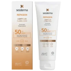 Sesderma Repaskin Light Fluid, przeciwsłoneczny balsam do ciała SPF50, 200 ml