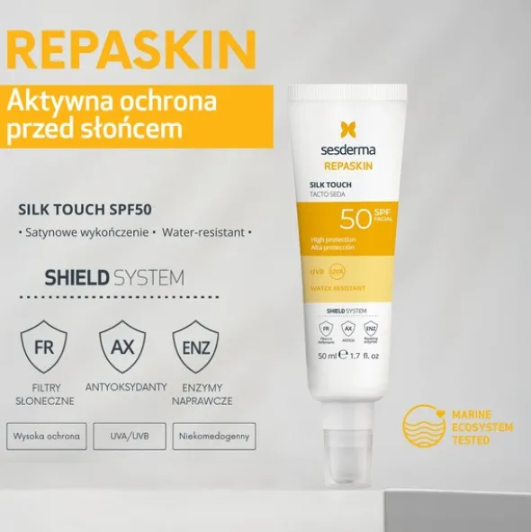 Sesderma Repaskin Silk Touch SPF 50, krem przeciwsłoneczny, 50 ml