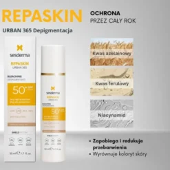 Sesderma Repaskin Urban 365, krem depigmentujący, SPF 50+, 50 ml