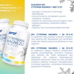 SFD Cytrynian Magnezu + B6 (P-5-P), tabletki, 180 szt.