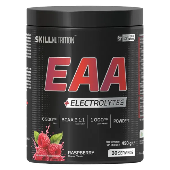 Skill Nutrition EAA + Electrolytes, proszek, smak malinowy, 450 g