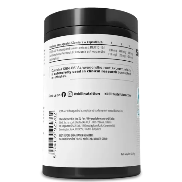 Skill Nutrition KSM-66 Ashwagandha, kapsułki, 180 szt.