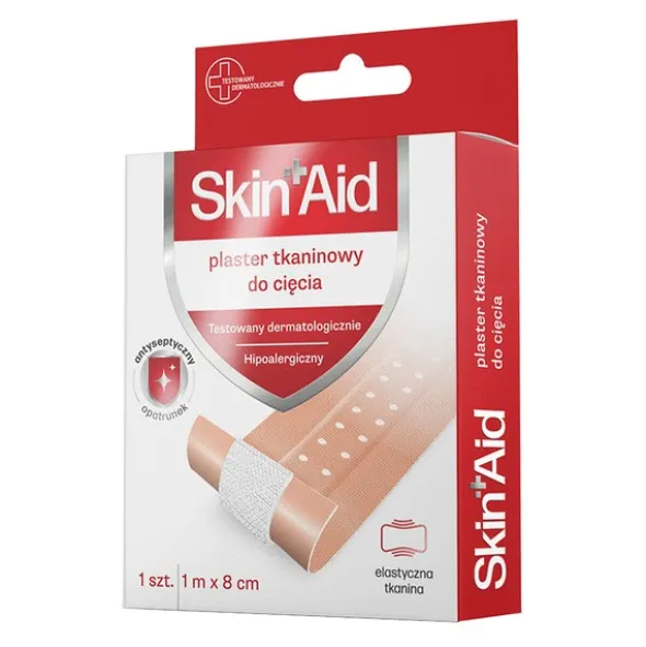 Skin Aid, plaster tkaninowy do cięcia, 8 cm x 1 m, 1 szt.