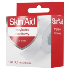 Skin Aid, przylepiec tkaninowy do cięcia, 2,5 cm x 4,5 m, 1 szt.