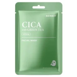 Skin627 Cica with Green Tea, łagodząca maska do twarzy, 22 ml