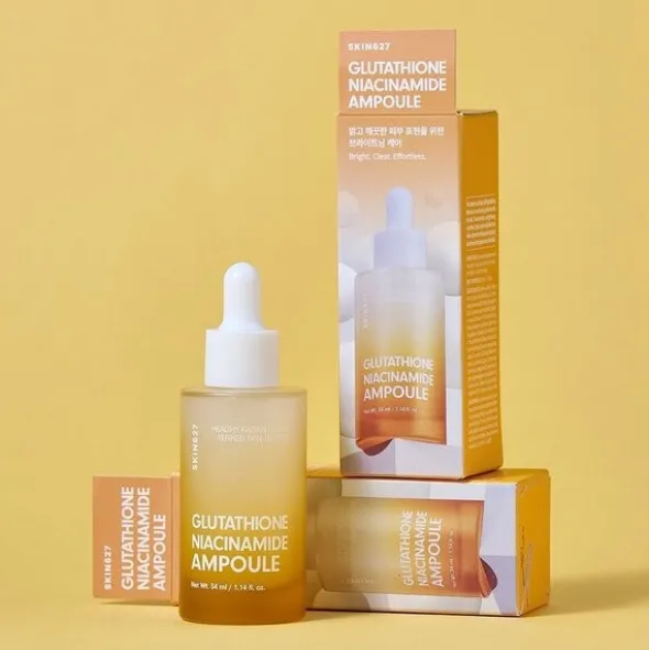 Skin627 Glutathion Niacynamide Ampoule, lekka ampułka rozświetlająca, 34 ml