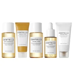 Skin1004 Madagascar Centella Travel Kit, podróżny zestaw kosmetyków do pielęgnacji twarzy, 5 szt.