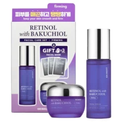 Skin627 Retinol with Bakuchiol, ujędrniający zestaw do twarzy, krem, 50 ml, serum, 50 ml, maseczki, 3 x 22 ml