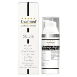 Snailmed, odbudowująca maska nocna ze śluzem ślimaka i kwasem hialuronowym, 30 ml