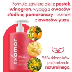 Solamor, szampon do włosów, Orange Grapefruit, 500 ml
