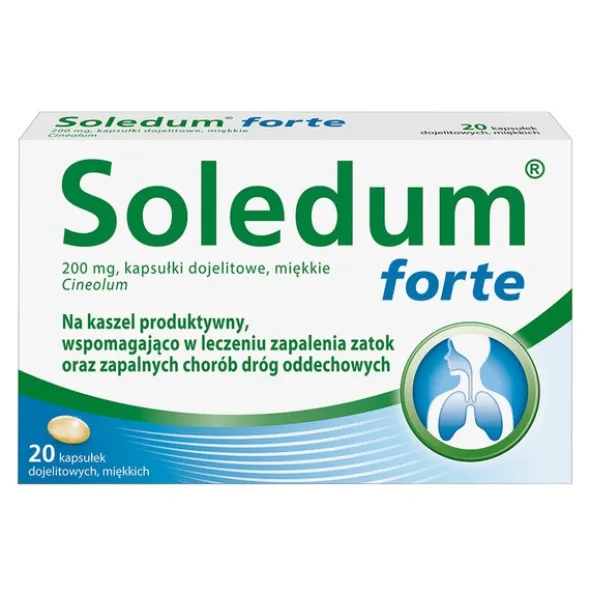 Soledum forte, 200 mg, kapsułki dojelitowe miękkie, 20 szt.