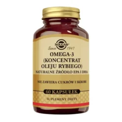 Solgar Omega- 3 (koncentrat oleju rybiego) Naturalne źródło EPA i DHA, kapsułki, 60 szt.