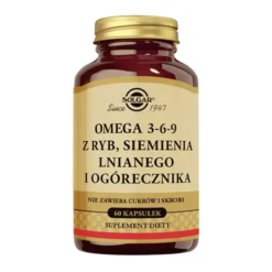 Solgar Omega 3-6-9 z ryb, siemienia lnianego i ogórecznika, kapsułki, 60 szt.