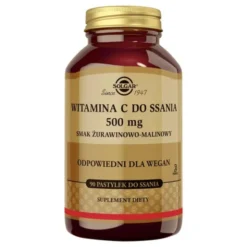 Solgar Witamina C do ssania 500 mg, pastylki do ssania, smak żurawinowo-malinowy, 90 szt.
