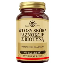 Solgar Włosy Skóra Paznokcie z Biotyną, tabletki, 60 szt.