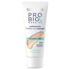 Soraya Probio Make-Up, prebiotyczny podkład kryjący, ciepły beż 03, 30ml