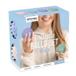 Spokey Massage Balls Set, piłki do masażu, sensoryczne, grespi, 4 x 6,5 cm