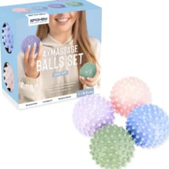 Spokey Massage Balls Set, piłki do masażu, sensoryczne, grespi, 4 x 6,5 cm