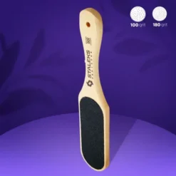 Staleks Beauty & Care 10 Type 1, drewniana, dwustronna tarka do stóp, 100/180 grit, 1 szt.