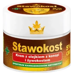 Stawokost, krem z olejkiem z konopi i żywokostem, 5% CBD, 50 ml