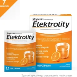 Stoperan, Elektrolity, proszek, smak pomarańczowy, 7 saszetek