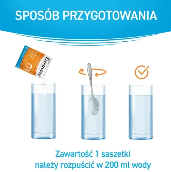 Stoperan, Elektrolity, proszek, smak pomarańczowy, 7 saszetek