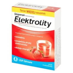 Stoperan, Elektrolity, proszek, smak truskawkowy, 7 saszetek