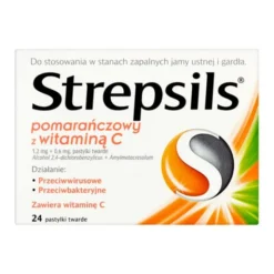 Strepsils pomarańczowy z witaminą C, pastylki twarde, 24 szt.