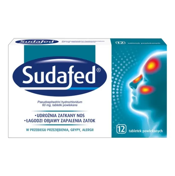 Sudafed, 60 mg, tabletki powlekane, 12 szt.